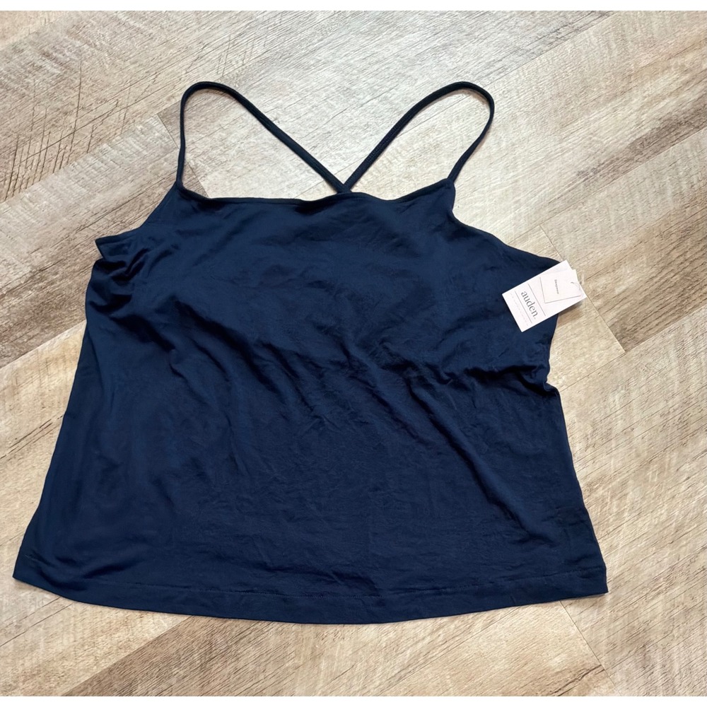 NWT Auden Sleepwear Cami Tank Navy (Built In Bra) Size L